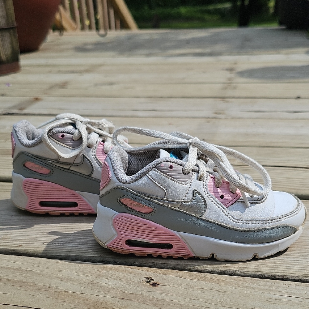 Nike Kids White and Pink Sneakers